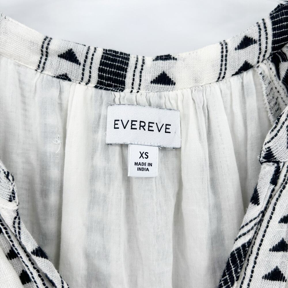 Evereve Carolina Black & Ivory Aztec Stripe Tiered Mini Dress Womens Size XS - Picture 7 of 12